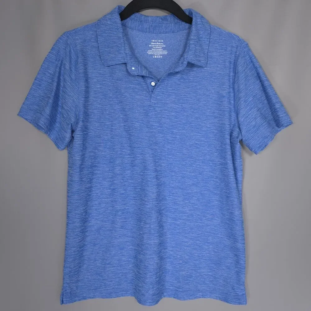 HANNA ANDERSSON Polo Shirt Boys 10 Blue‎ Perfomance Short Sleeve